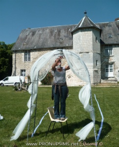 arche mariage installation rosemat wedcycling upcycling récup