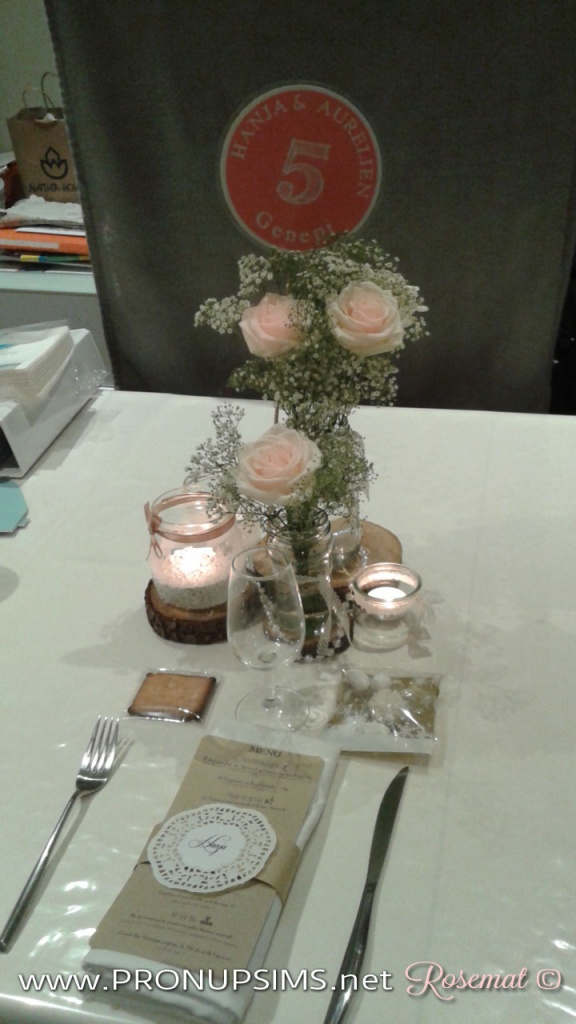 centre de table mariage wedcycling upcycling rosemat récup