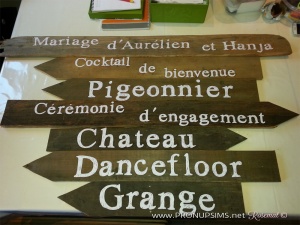 panneaux directionnels mariage bricolage rosemat wedcycling upcycling récup