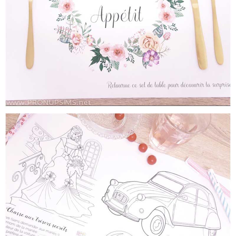 #DIY : Des sets de table à colorier pour enfant pour un mariage