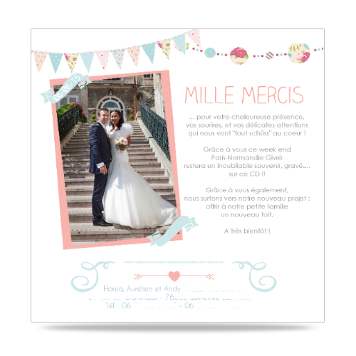 carte remerciements mariage rosemat pronupsims fairepartmoinscher
