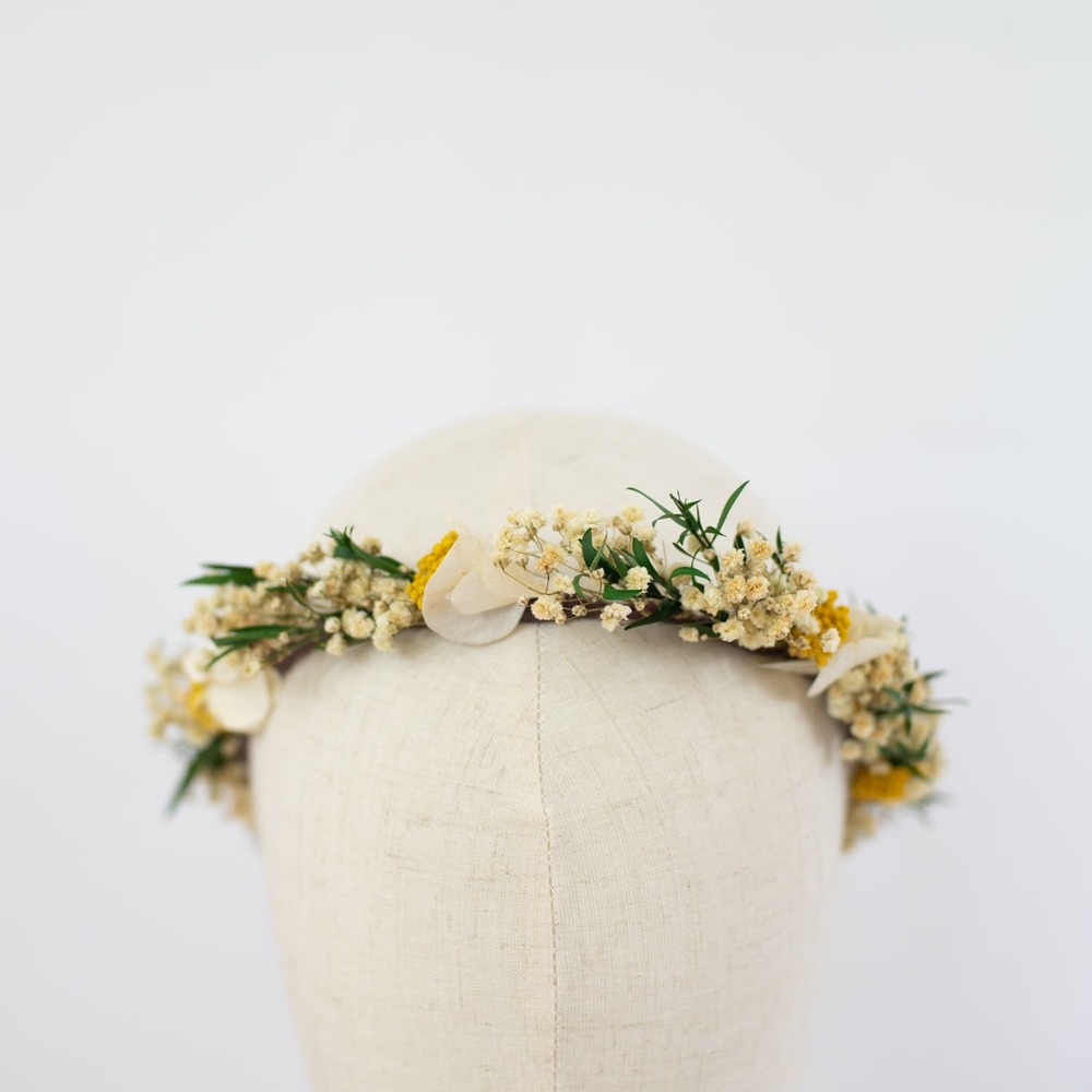 inspiration thème mariage bohème pronupsims couronne fleurs séchées