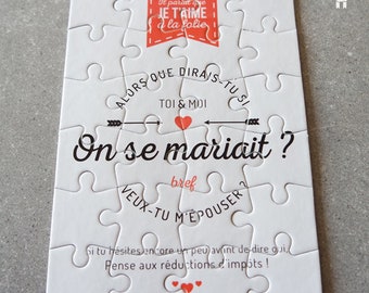 cadeaux Noël futurs mariés mariage puzzle demande