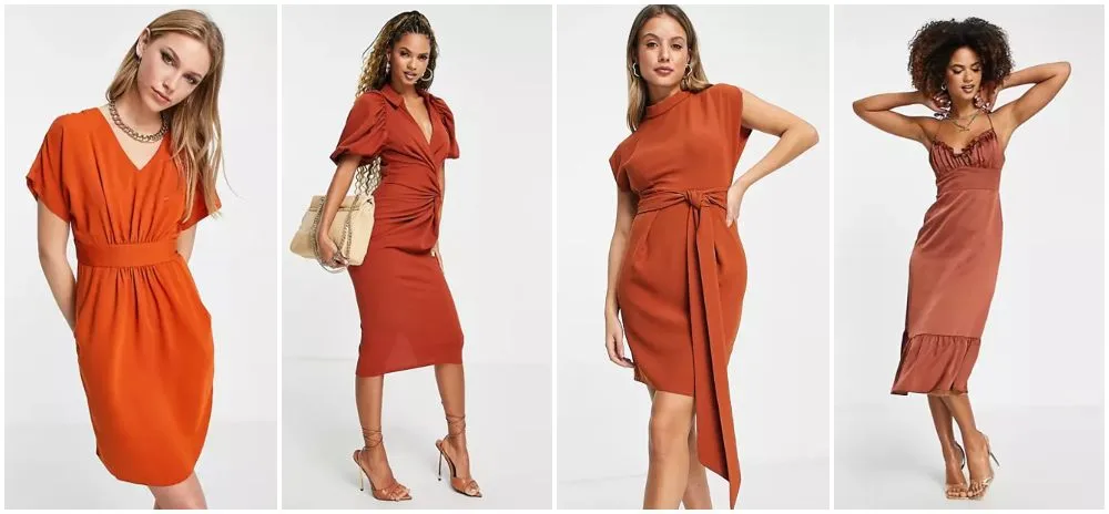 robes invités mariage demoiselle d'honneur terracotta courte midi