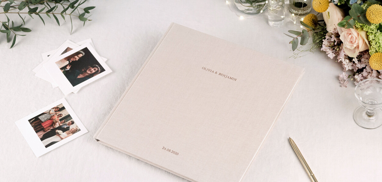 livre d'or mariage rose poudre