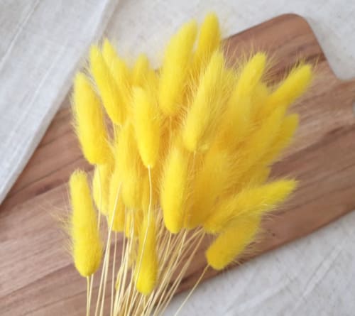 thème mariage jaune lagurus