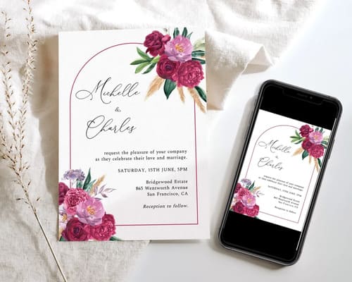 mariage rose magenta
