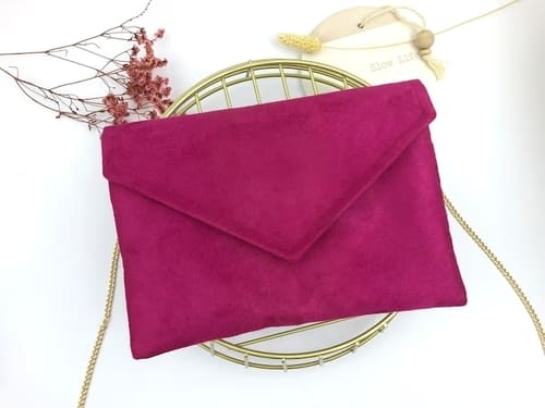 mariage rose magenta sac pochette soirée