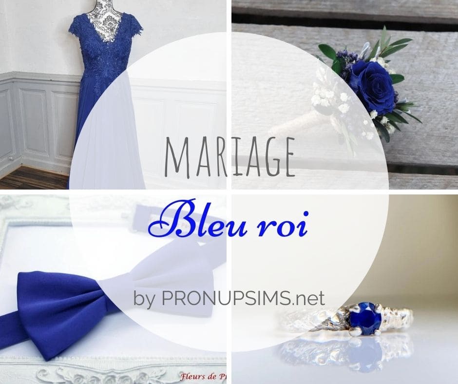 thème de mariage bleu roi vif