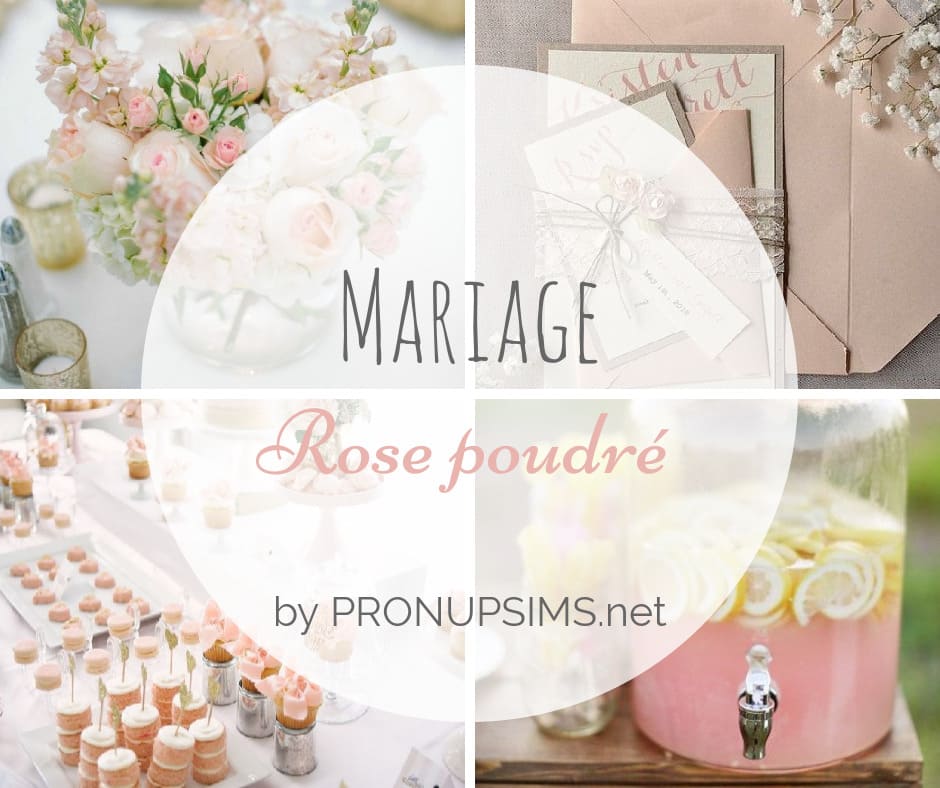 thème mariage rose poudre pastel