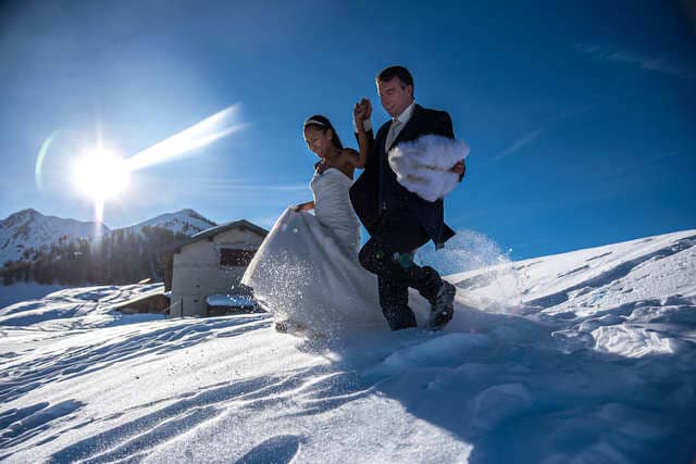 day after givré ski neige mariage